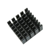Hliníkový chladič - Čierny, 20 x 20 x 10 mm