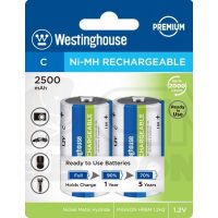 Westinghouse Premium akumulátor C 2500mAh - Malý, 2 kusy, 1,2 V