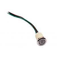 LED IP68 prepínač - Červené podsvietenie, 19 mm, 12 - 24V