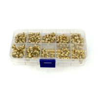 Sada mosadzných závitových zápustných vložiek - 170ks, M3 a M4 v rôznych dĺžkach