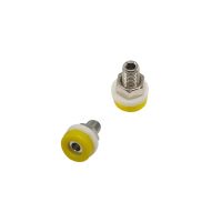 Zásuvka s maticou pre banánkové konektory 2mm - žltá