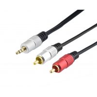 Prepojovací audio kábel Jack 3,5 mm (M) - 2 x RCA Cinch (M) - 2 metre