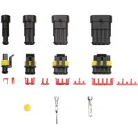 Súprava auto konektorov AC DC 1, 2, 3, 4, 5, 6 Pin - Vodotesný (F+M) a poistky