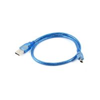 Kábel USB 2.0 A, USB B mini - Modrý, 30 cm