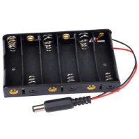 Batériový box pre šesť batérií AA 1,5V s konektorom DC - 5,5 x 2,1 mm