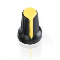 Gombík na potenciometer - Čierno žltý, 6 mm