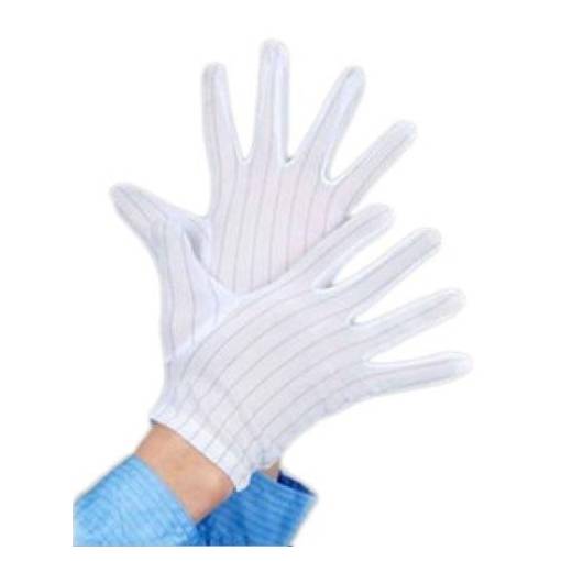 Foto - Nylonové antistatické rukavice - Prúžkované, biele