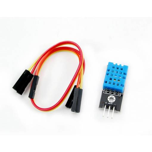 Foto - Modul DHT11 + DPS + Vodiče merania teploty a relatívnej vlhkosti pre Arduino