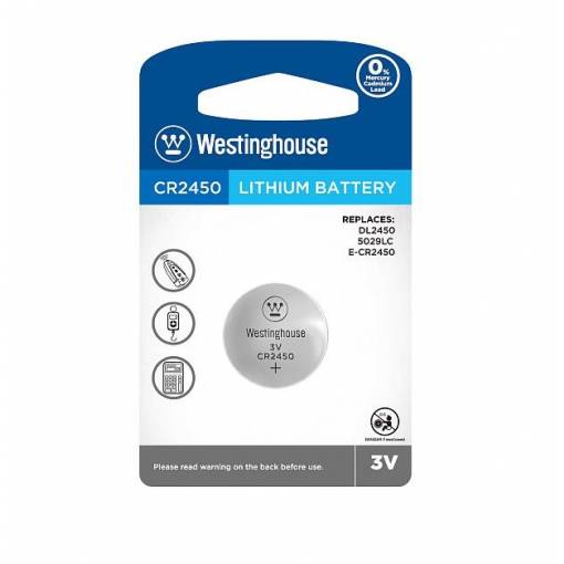 Foto - Westinghouse lítiová gombíková batéria - CR2450 (DL2450, 5029LC, E-CR2450), 3V