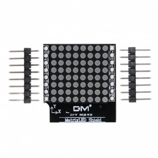 Foto - Štítová LED matica s 8 úrovňami nastaviteľnej intenzity pre D1 mini - 8 x 8, V1,0
