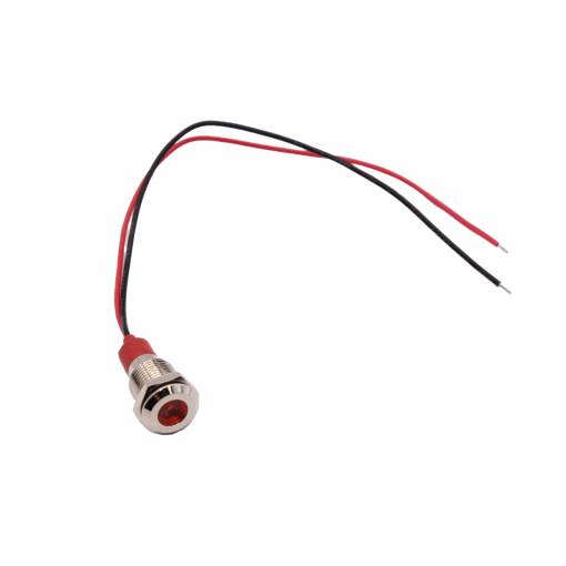 Foto - LED svetelný indikátor - Červený, 10 - 24V, 10 mm