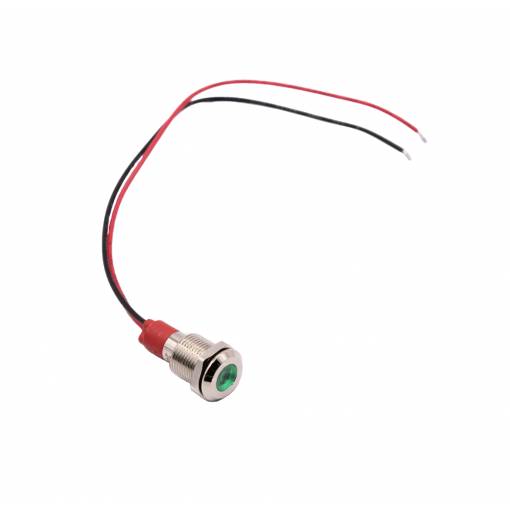 Foto - LED svetelný indikátor - Zelený, 10 - 24V, 10 mm
