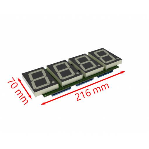 Foto - JSC sedemsegmentový XXL LED hodinový I2C displej a shield pre Arduino Nano