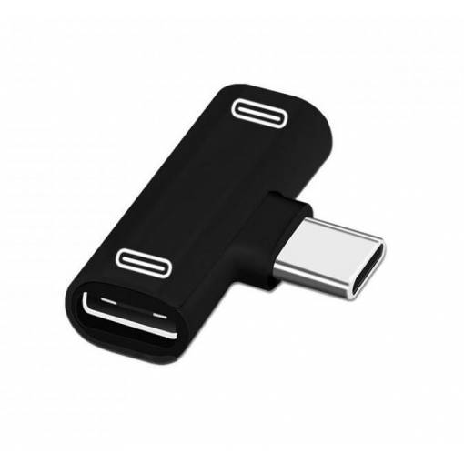Foto - Rozdvojka USB-C na 2x USB-C - Čierna