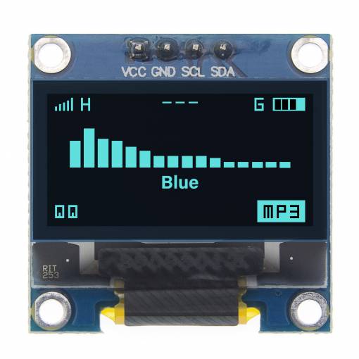 Foto - IIC I2C OLED displej 0,96" - Modrý, 128 x 64