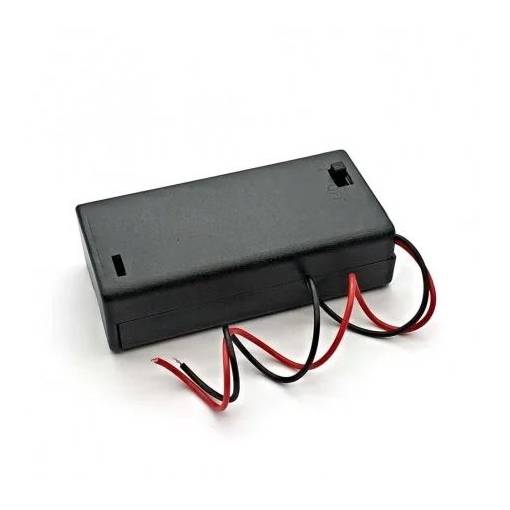 Foto - Batériový box na dve batérie s krytom a ON/OFF prepínačom - 1 kus
