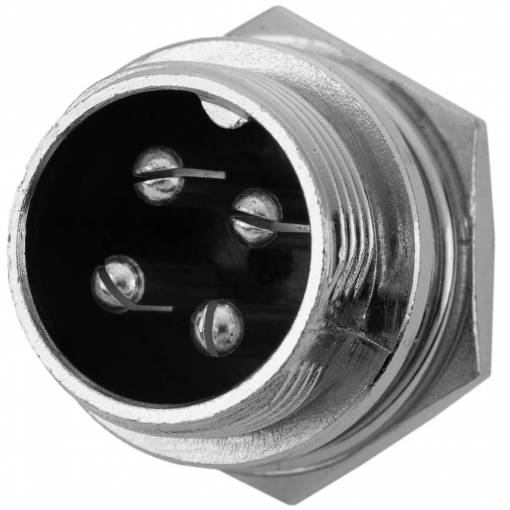 Foto - Konektor 16 mm GX16 - 4 piny - Samec do panelu