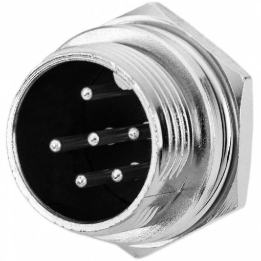 Foto - Konektor 16 mm GX16 - 6 pinov - Samec do panelu