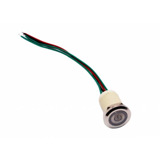 Foto - LED IP68 prepínač - Biele podsvietenie, 19 mm, 12 - 24V