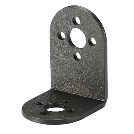 Foto - Hliníkový držiak servomotora L – čierny, 35×27 mm (pre MG995/MG996)