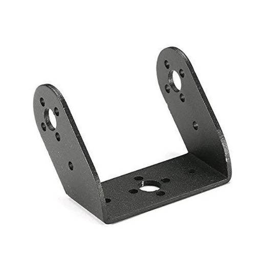 Foto - Hliníkový držiak servomotora UD – diagonálny, čierny, 56x41mm (pre MG995/MG996)