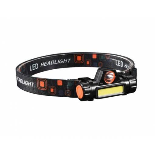 Foto - LED čelovka s USB dobíjaním - Čierna