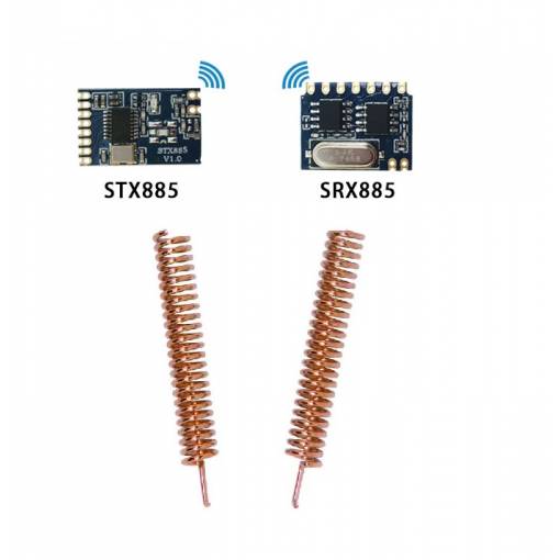 Foto - NiceRF 433MHz vysielač STX885 + príjimač SRX885 + 2x anténa - Set štyroch kusov