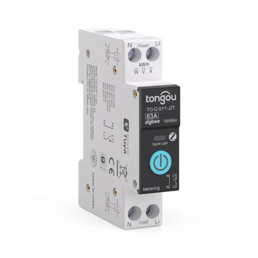 Foto - ZigBee 3.0 relé stykač TO-Q-SY1-JZT na DIN lištu s meraním spotreby - 63A, meranie kWh, W, A, V