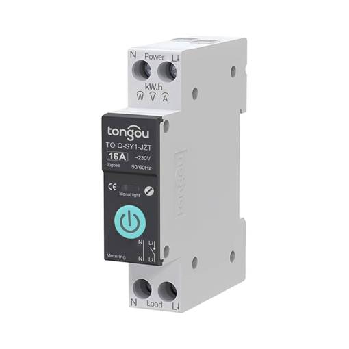 Foto - ZigBee 3.0 relé stykač TO-Q-SY1-JZT na DIN lištu s meraním spotreby - 16A, meranie kWh, W, A, V