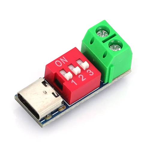 Foto - Power modul USB-C PD s nastaviteľným napätím a prepínačom