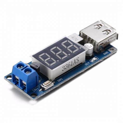 Foto - Step/Down menič DC4,5 - 35V na 5V/500mA USB LED voltmeter