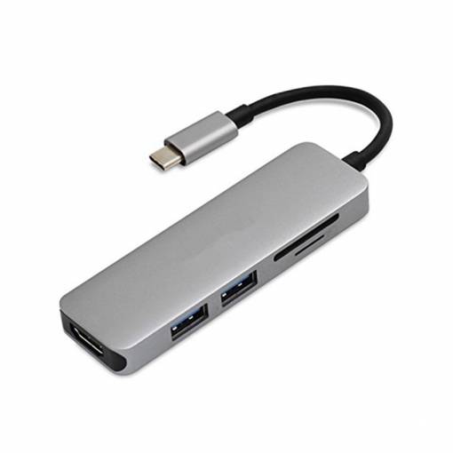 Foto - USB-C adaptér 5v1 - Strieborná