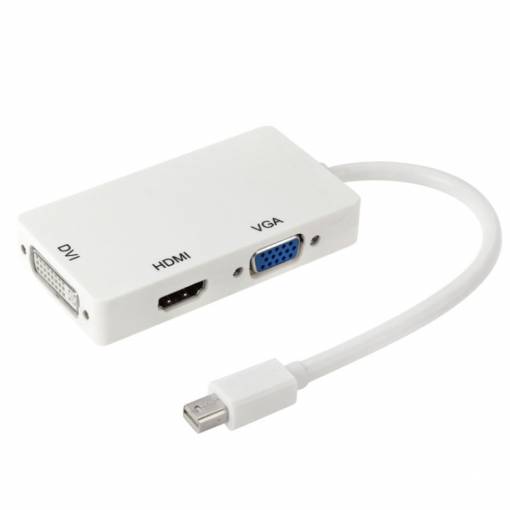 Foto - Redukcia/hub Mini DisplayPort na HDMI, VGA a DVI - Biela