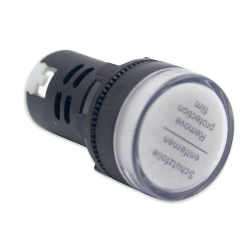 Foto - Signálne LED svetlo 22 mm AC/DC 12V - Biele