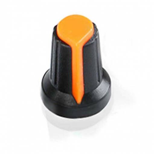 Foto - Gombík na potenciometer - Čierno oranžový, 6 mm