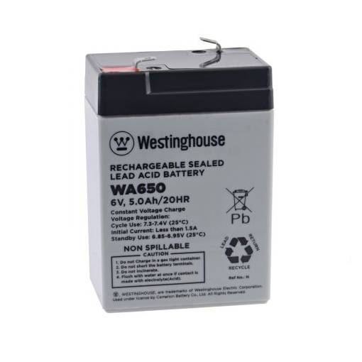 Foto - Westinghouse olovený akumulátor WA650 6V/5Ah F1